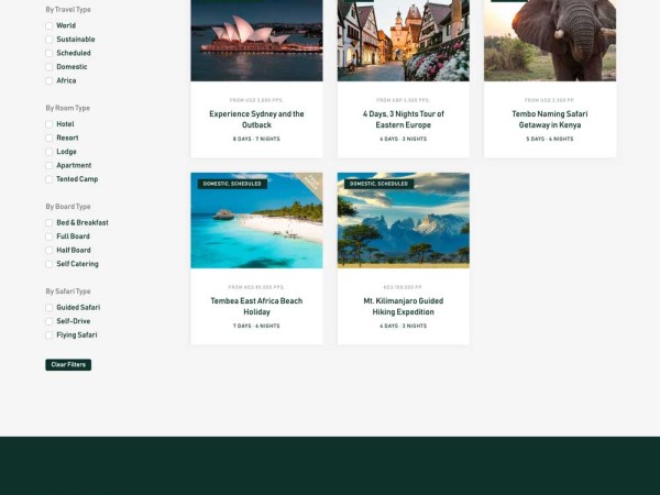 Trips Listing Page